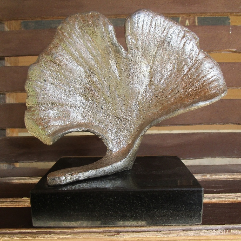 Global Views sculpture silver gingko leaf